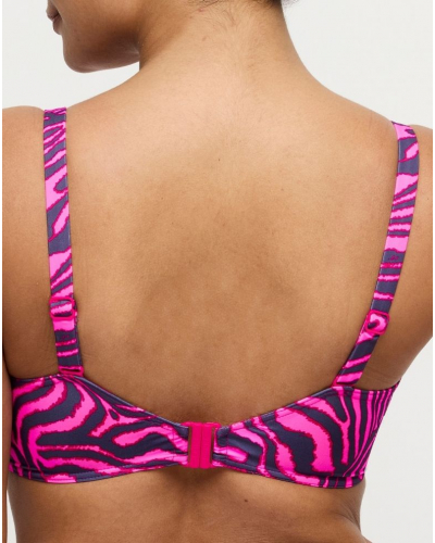 Sujetador de baño con copa completa Prima Donna Swim Malabo (Hot Pink Zebra)