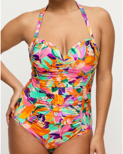One-piece shaping swimsuit with underwire Prima Donna Swim Varadeo (Bright Tropics)