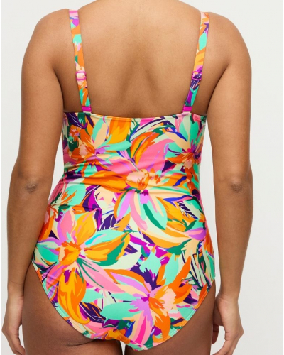 One-piece shaping swimsuit with underwire Prima Donna Swim Varadeo (Bright Tropics)