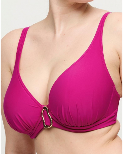 Sujetador de baño con relleno y escote pronunciado Prima Donna Swim Uvita (Deep Magenta)