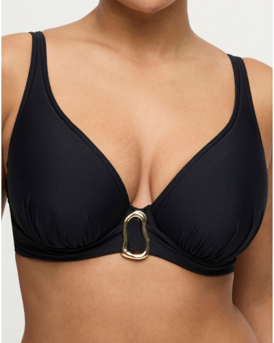 Padded plunge swim bra Prima Donna Swim Uvita (Black)