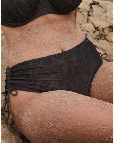 High-waisted bath briefs with ropes Prima Donna Swim Ratajada (Jungle Jaguar)