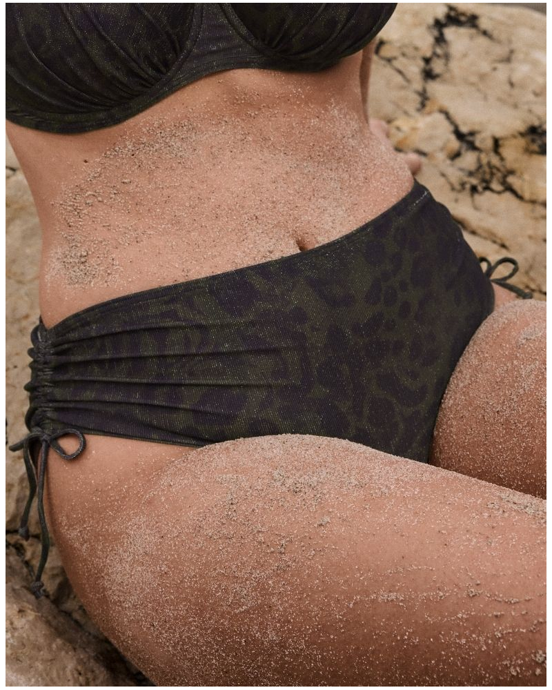 High-waisted bath briefs with ropes Prima Donna Swim Ratajada (Jungle Jaguar)