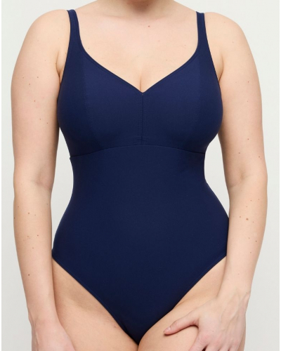 Wireless plunge one-piece swimsuit Prima Donna Swim Aswan (Water Blue)