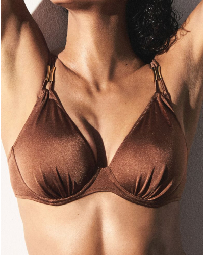 Soutien-gorge de bain coque forme de coeur Marie Jo Bain Hello Sunset (Sepia)