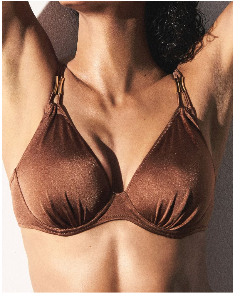 Padded bikini top heartshape Marie Jo Bain Hello Sunset (Sepia)
