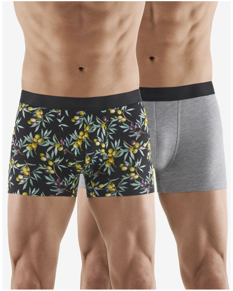 Lot de 2 boxers Aubade Men (Olives/Uni gris chine)