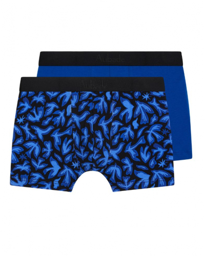 Lot de 2 boxers Aubade Men (Birds/Uni bleu)