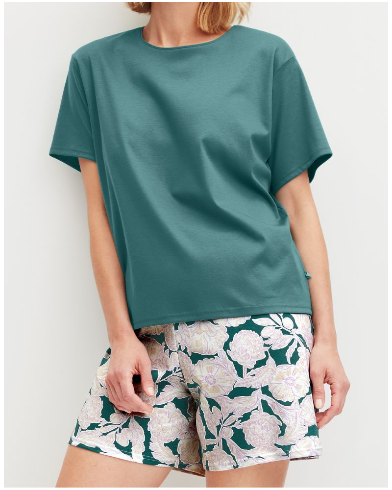 Short pyjama 100% Cotton Calida Botanic Dreams (North Sea Green)