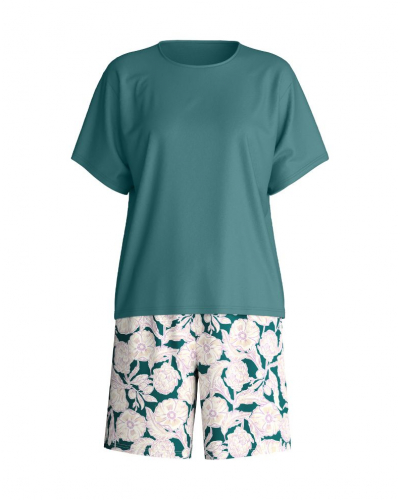 Pyjama court 100% Coton Calida Botanic Dreams (North Sea Green)
