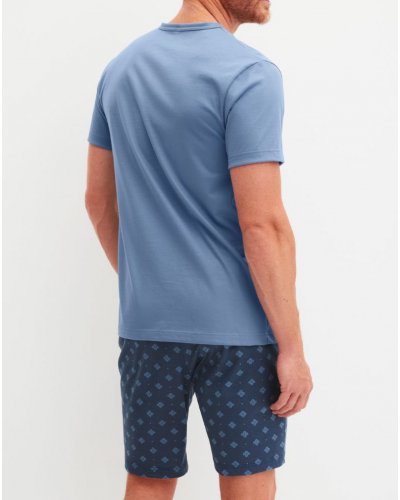 Pijama corto 100% Algodón Calida Relax Imprint (Coronet Blue)
