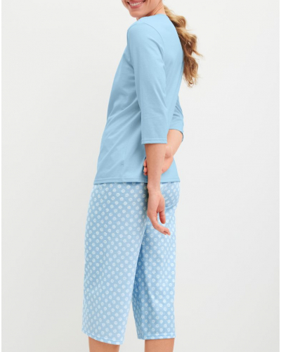 3/4 pyjamas 100% Cotton Calida Lovely Nights (Cascade Blue)