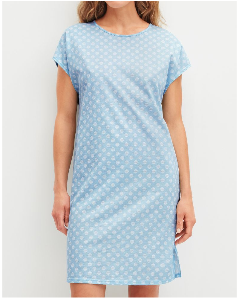 Nightdress 100% Cotton Calida Lovely Nights (Cascade Blue)