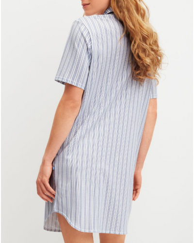Nightdress Calida Striped Dreams (Aura Blue)