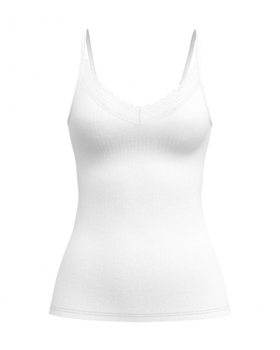 Débardeur bretelles spaghettis Calida Etude Ajours (Blanc)