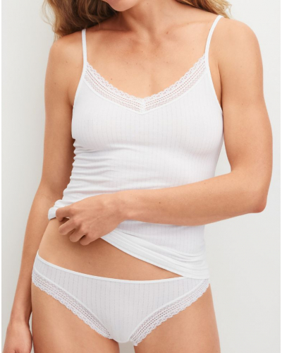 Tank tops spaghetti straps Calida Etude Ajours (White)