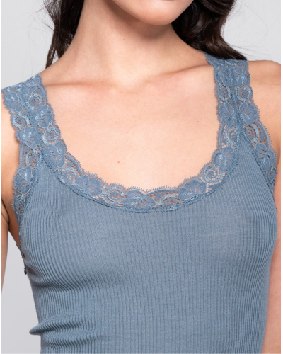 Camiseta de tirantesEncaje de lana y seda Oscalito 3410 (Zucchero)