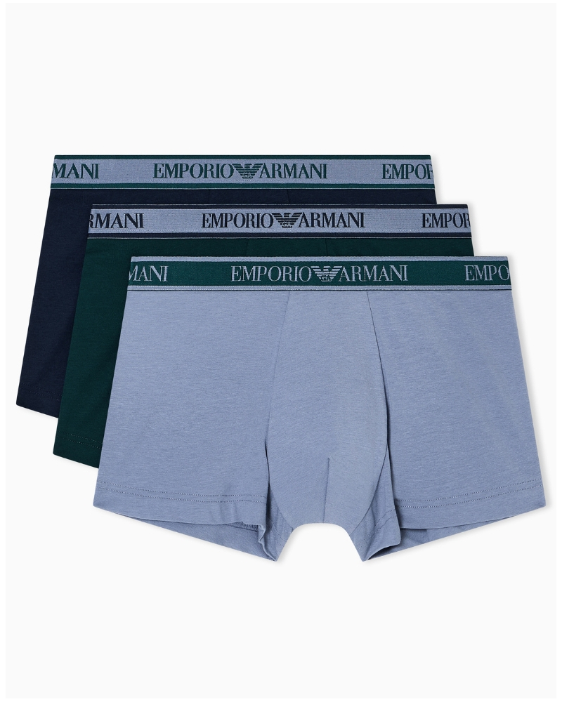 Pack of 3 trunks Emporio Armani Core Logoband (Armani Blue/Stone/Pine)