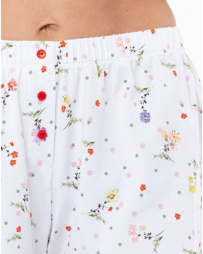 Pyjama short en Coton Jersey Le Chat Daisy (Blanc)