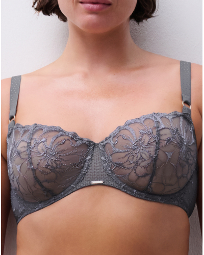 Sujetador corbeille balconette Chantelle Fleurs (Fancy Grey)