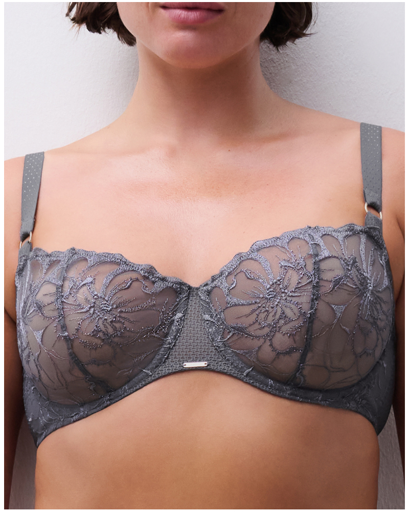 Soutien-gorge corbeille balconnet Chantelle Fleurs (Fancy Grey)