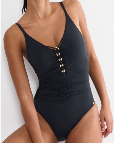 One-piece swimsuit padded bra Triumph Summer twist (Black)