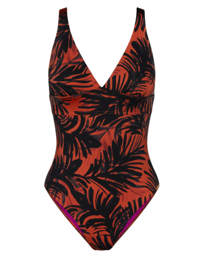 Padded one-piece swimsuit Triumph Summer Palm (Brown-Dark Comb)