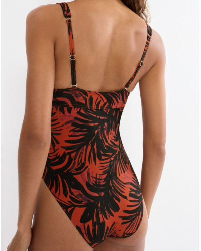 Bañador de una pieza con relleno Triumph Summer Palm (Brown-Dark Comb)