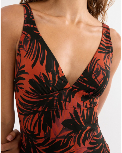 Bañador de una pieza con relleno Triumph Summer Palm (Brown-Dark Comb)