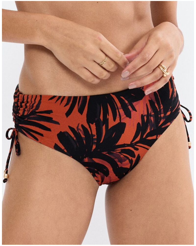 Midi bikini bottom Triumph Summer Palm (Brown-Dark Comb)