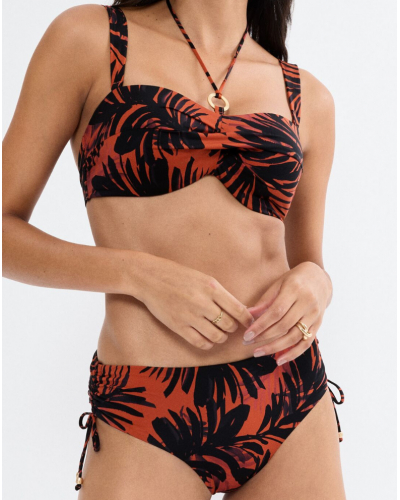 Midi bikini bottom Triumph Summer Palm (Brown-Dark Comb)