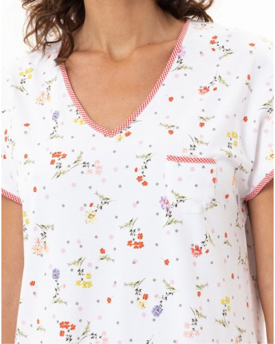 Camisón de algodón jersey Le Chat Daisy (Blanco)