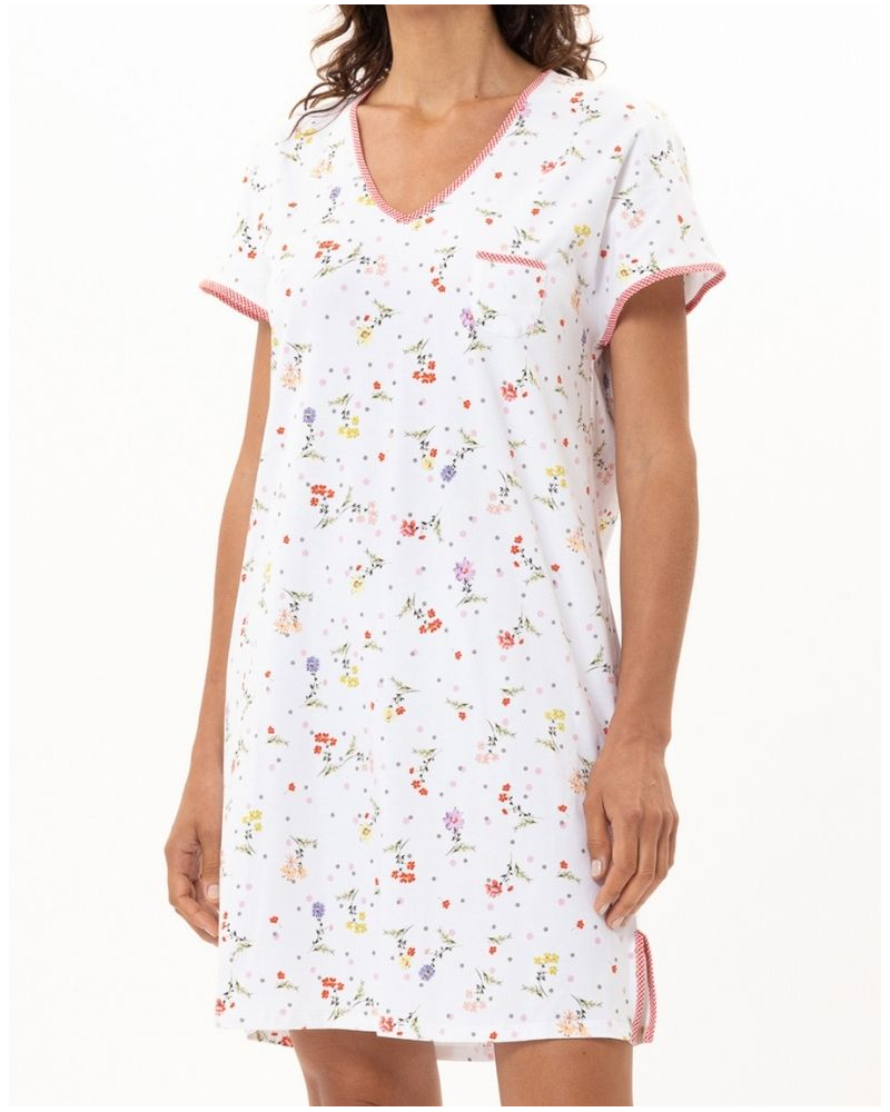 Camisón de algodón jersey Le Chat Daisy (Blanco)