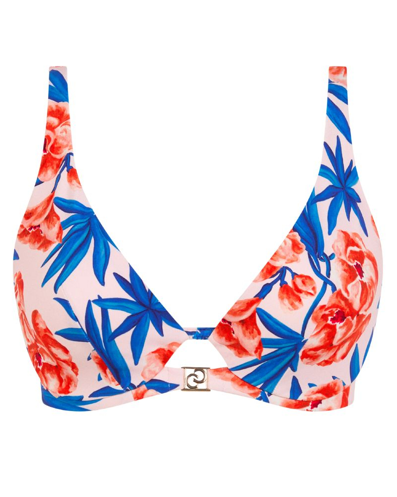 Top de bikini mono-aro con escote pronunciado Chantelle Sauvage (Fleur de laurier)
