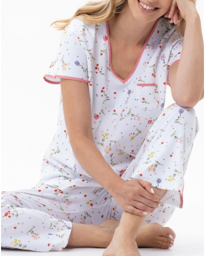 Pyjama en Coton Jersey Le Chat Daisy (Blanc)