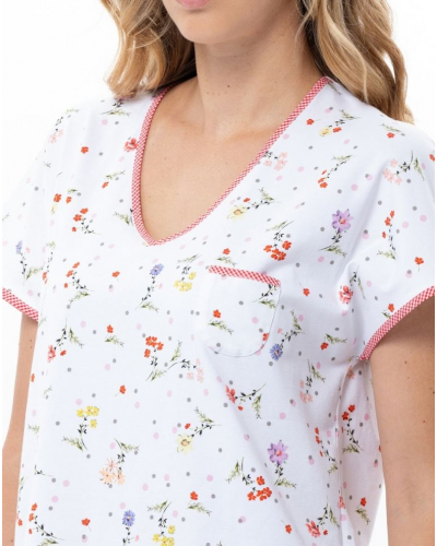 Cotton Jersey Pyjama Le Chat Daisy (White)