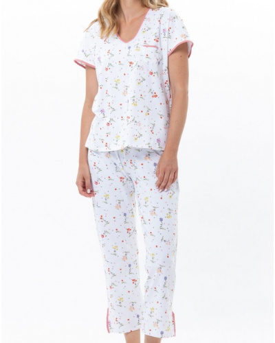 Cotton Jersey Pyjama Le Chat Daisy (White)