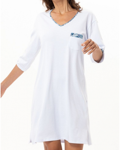 Chemise de nuit en Coton Jersey Le Chat Garden (Ciel)