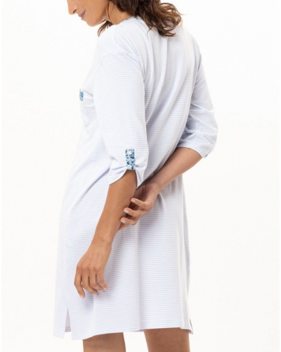 Chemise de nuit en Coton Jersey Le Chat Garden (Ciel)