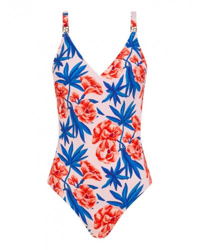 Bañador de una pieza triangular sin aros con copas Spacer Chantelle Sauvage (Fleur de laurier)