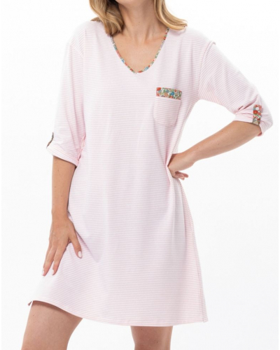 Chemise de nuit en Coton Jersey Le Chat Garden (Rose)
