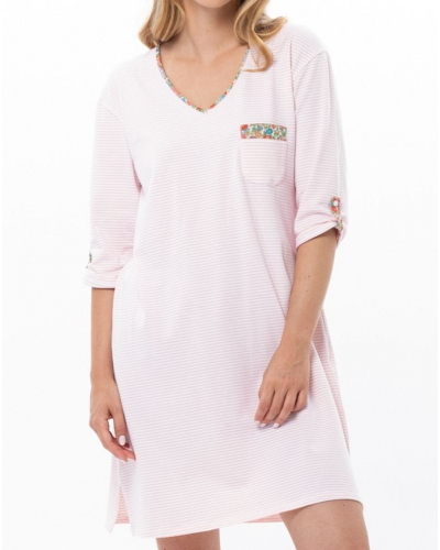 Chemise de nuit en Coton Jersey Le Chat Garden (Rose)