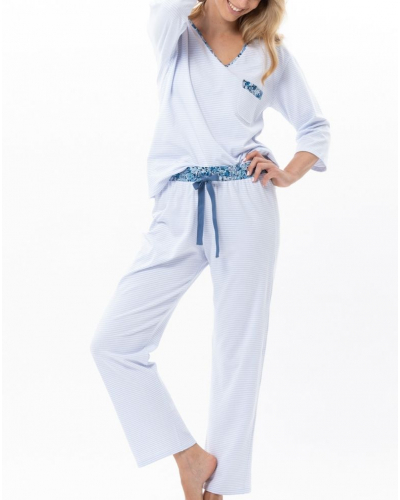 Pijama de algodón jersey Le Chat Garden (Ciel)