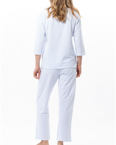 Cotton Jersey Pyjama Le Chat Garden (Ciel)
