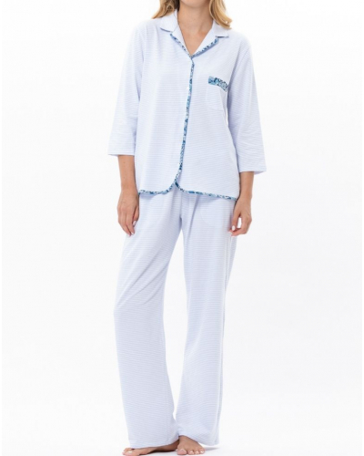 Pyjama en Coton Jersey Le Chat Garden (Ciel)