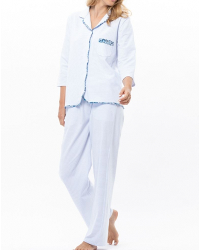 Pyjama en Coton Jersey Le Chat Garden (Ciel)
