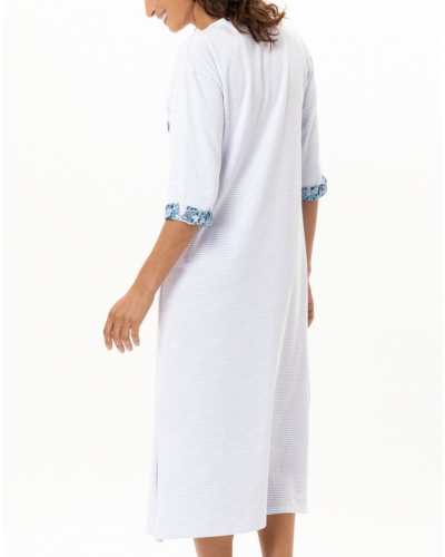 Long Cotton Jersey Nightdress Le Chat Garden (Ciel)