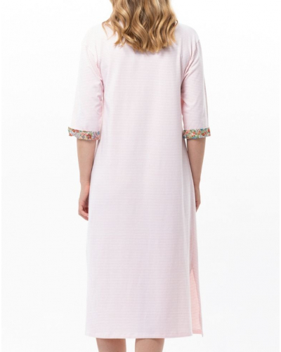 Long Cotton Jersey Nightdress Le Chat Garden (Rose)