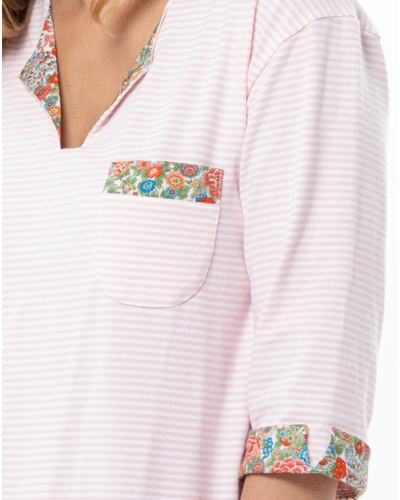 Camisón largo de algodón jersey Le Chat Garden (Rose)