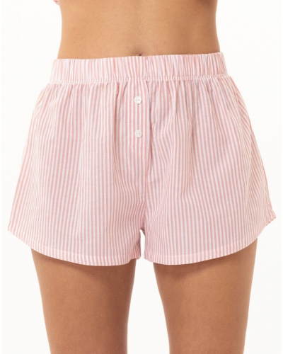 100% Cotton Short Pyjama Le Chat Patio (Corail/Blanc)